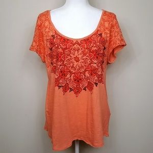 📍EUC📍Size XL - Lucky Brand Mandala Tee w/Studs